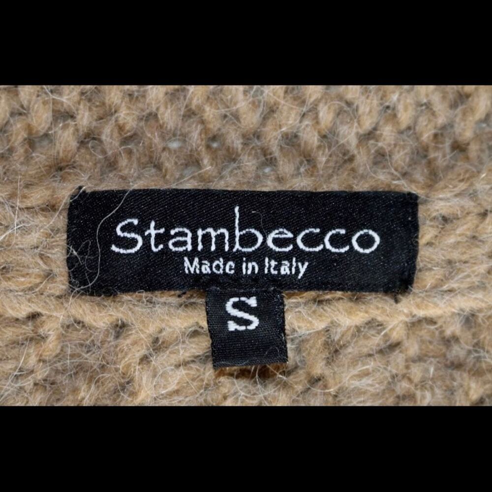 WARM & CUTE! Stambecco S‎ Camel Button Front Sweater Cape Made in Italy - Picture 6 of 7
